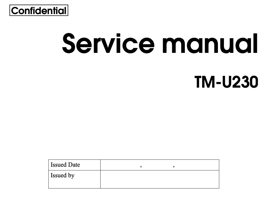 Epson TM-U230 Series Service Manual